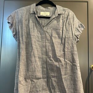 Women's Short Sleeve Grey/Blue Blouse